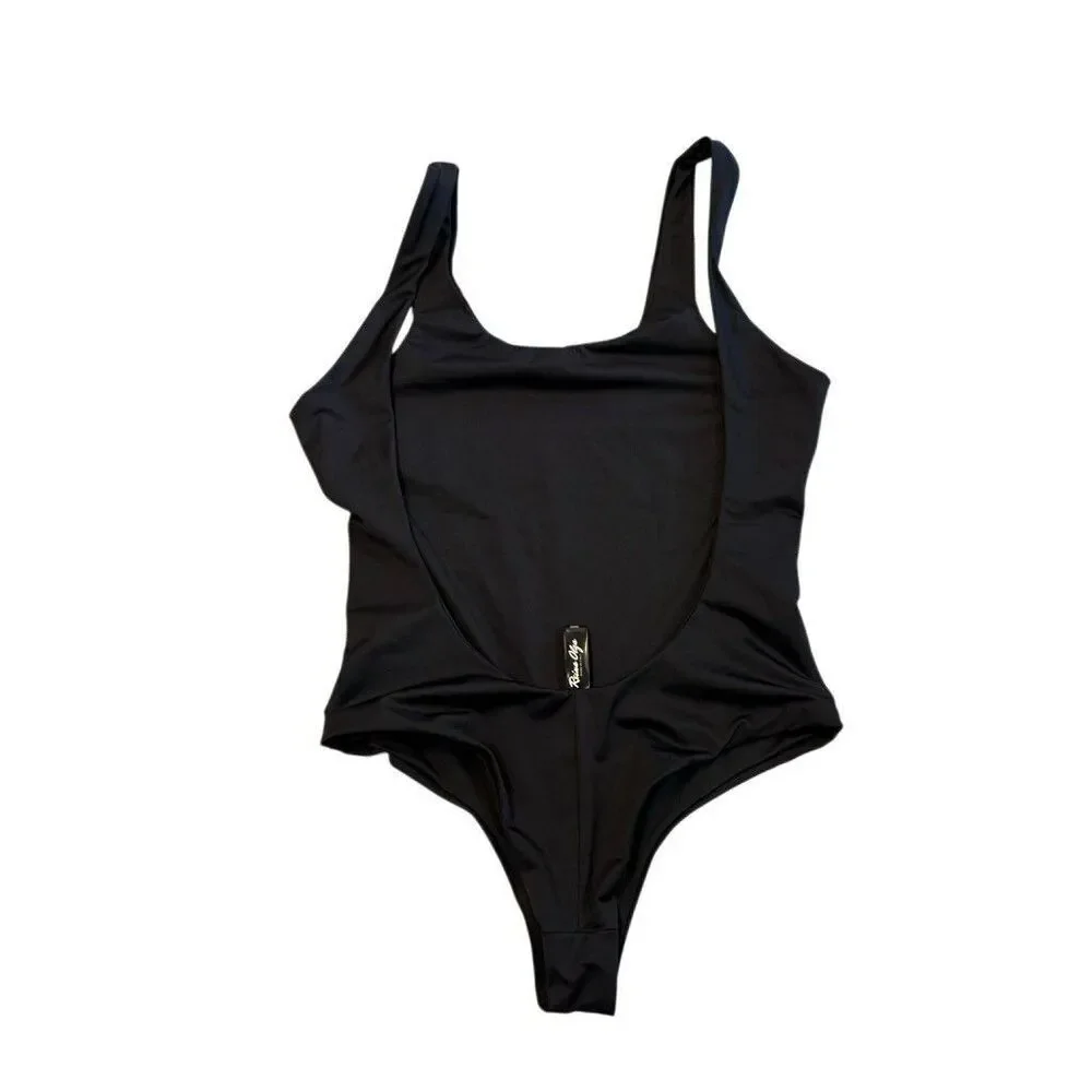 Reina Olga Free People For A Rainy Day Black One Piece Swim Sz 1 Small